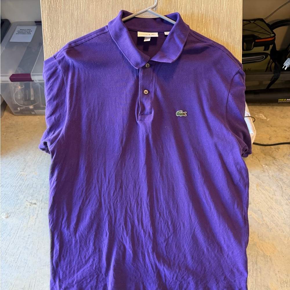 Lacoste Men's Purple Polo Shirt Size 7 (XXL)